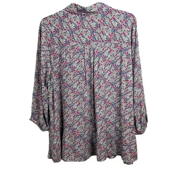 Vintage X America Elsie Women Medium Top Blouse Ditsy Floral Peplum Boho Spring - Picture 8 of 16